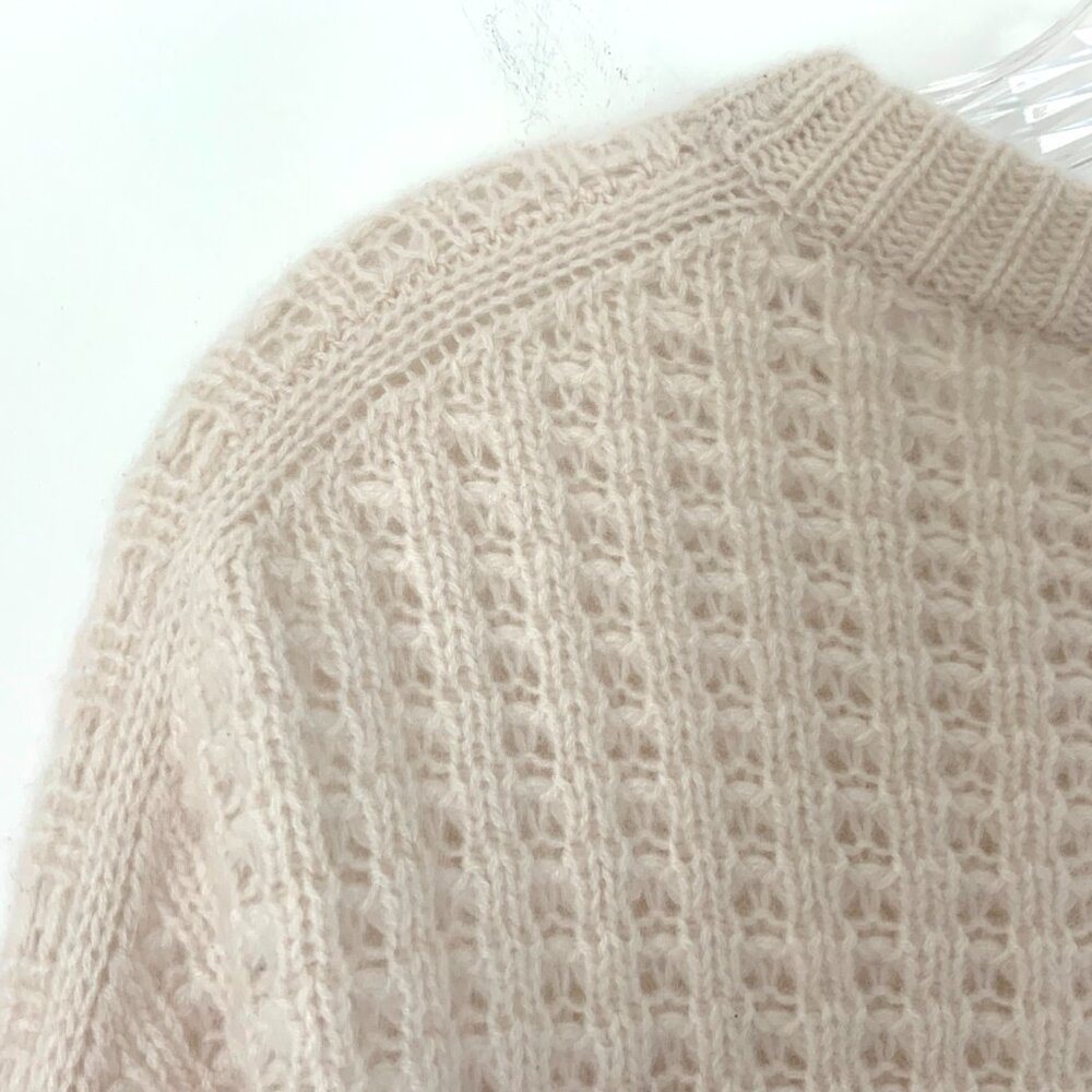 Cashmere Cropped Waffle Knit Sweater from Cashmere 360 Sz M - Picture 3 of 16